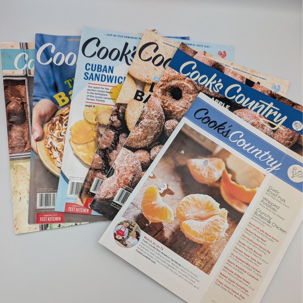 Cook's Country Magazine America's Test Kitchen Lot of 6 2019-2020 Recipes ATK
